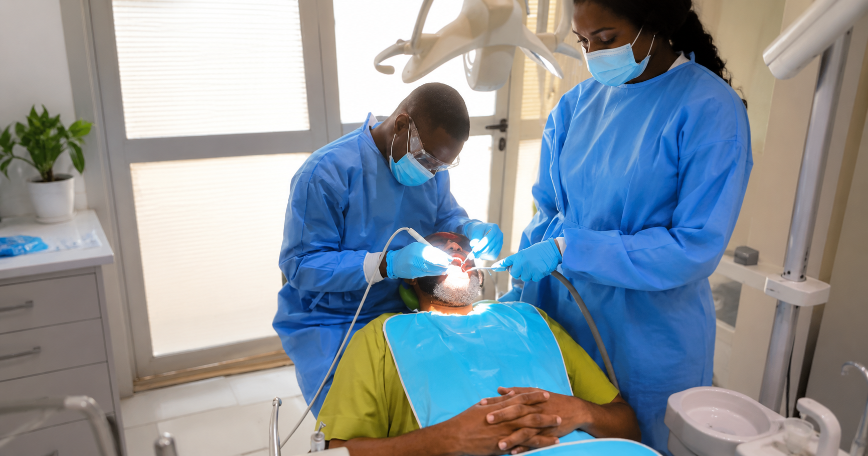 Professional oral care routine for men at dentoc dental clinic